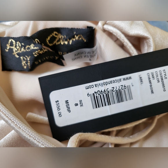 Alice + Olivia Montana Maxi Lace Up Gown Size 8 New - Picture 9 of 9